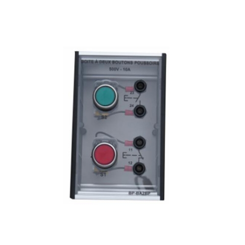 Boîte avec deux boutons de poussée Équipement de laboratoire Équipement didactique Équipement de laboratoire électrique