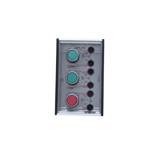 Caixa com o equipamento de laboratório elétrico do instrutor automático elétrico do equipamento educacional de três botões de pressão