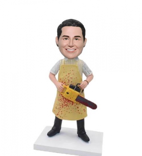 Custom chainsaw killer Bobblehead