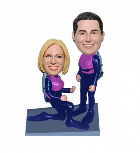 Custom Scuba Diving Bobbleheads Couple