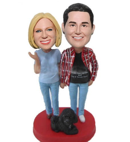 Custom Bobbleheads Couple in Jeans