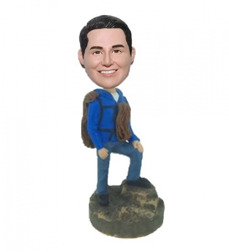 Custom Bobbleheads Backpacker Hiker Mountain Climber