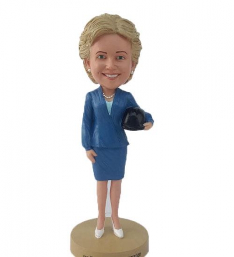 Custom Office Woman Bobblehead with Hardhat