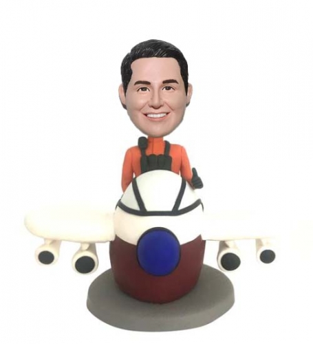 Personalized Bobblehead Pilot Aviator