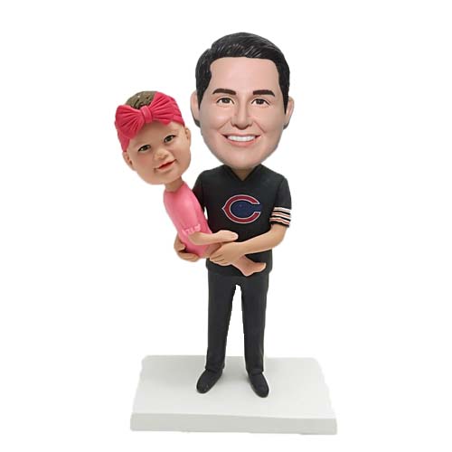 Father's day Gift Bobble Head Dolls Dad and Daughter