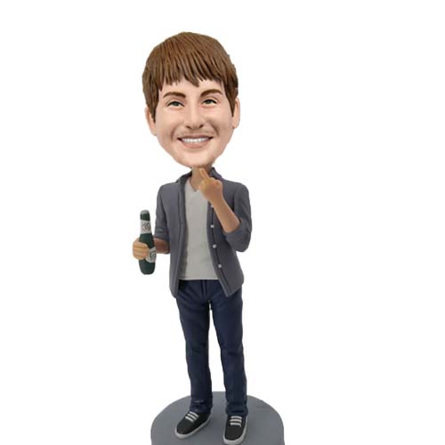 Bobblehead doll personalized with middle finger