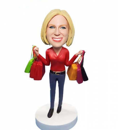 Personalized female bobblehead