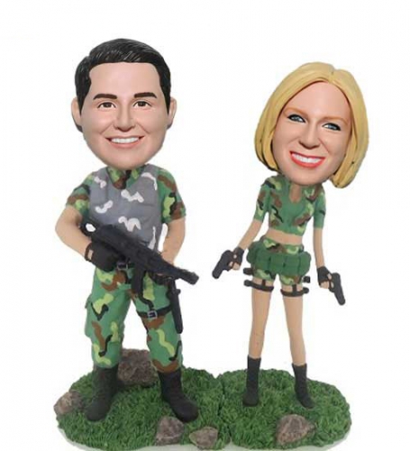 Custom Military Couple Bobbleheads