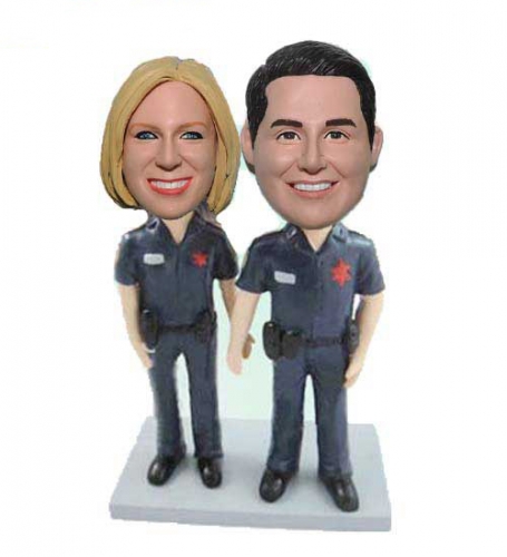 Personalized Bobbleheads Police Couple