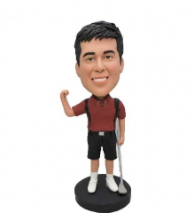 Personalised golf player bobbleheads gift for boss