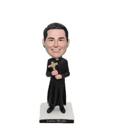 Priest bobblehead with crucifix