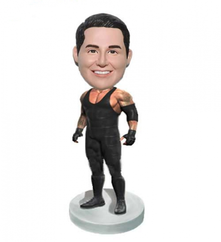 Martial muscle male bobble head doll