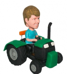 Man driving Tractor bobbleheads