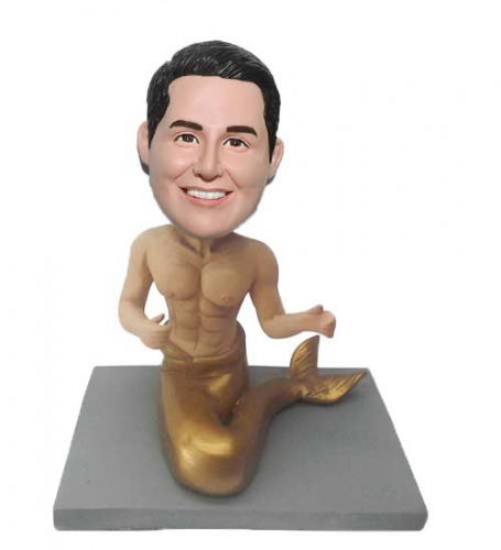 Funny male mermaid bobbleheads