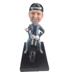 Dad driving motorcycle bobbleheads