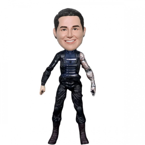 Winter Soldier Bobblehead action figure with real face