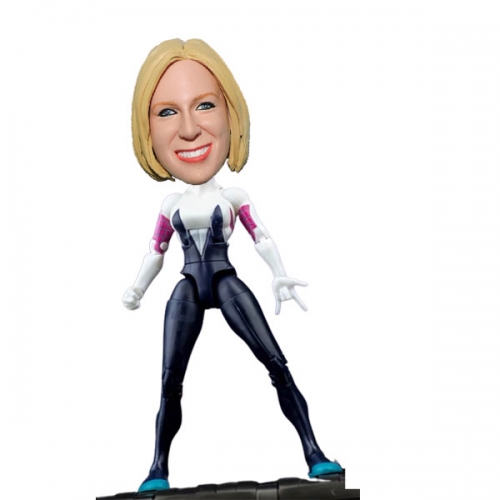 Spider Gwen Bobblehead action figure with real face