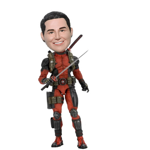 Deadpool Bobblehead action figure with real face