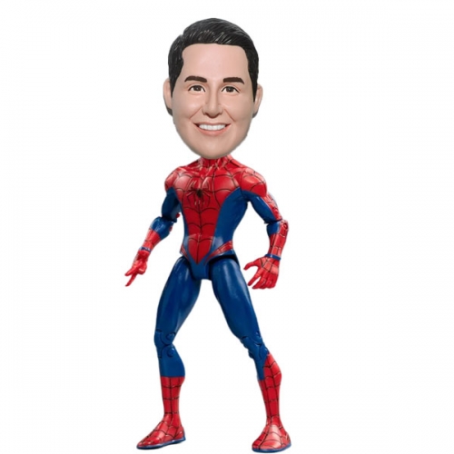 Spiderman action figure with real face