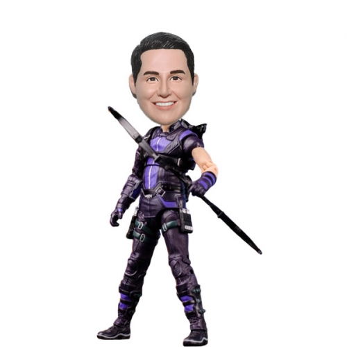 Hawkeye Bobblehead action figure with real face