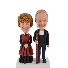 American Gothic style couple bobbleheads