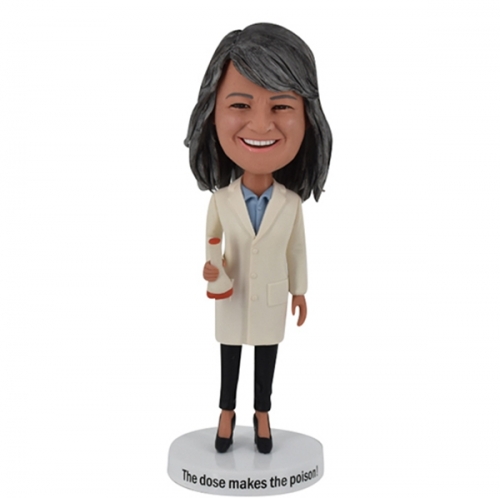 Bobblehead Scientist with Flask