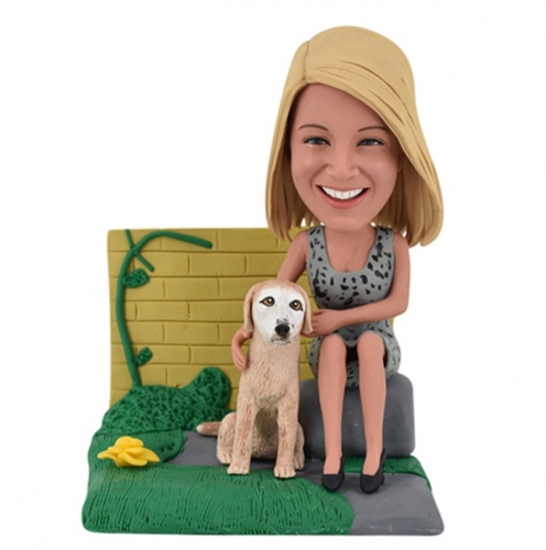 Bobbleheads Girl Custom with dog