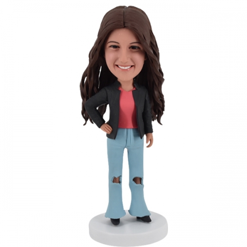 Custom Bobble head with jeans from photo