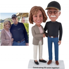 Anniversary bobbleheads for 50th Couple