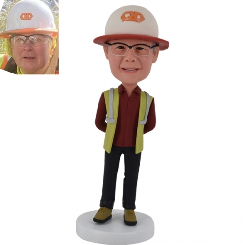 Custom Engineer Bobblehead with helmet