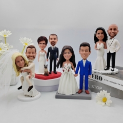 Personalized Wedding Bobblehead Cake Toppers from Photo