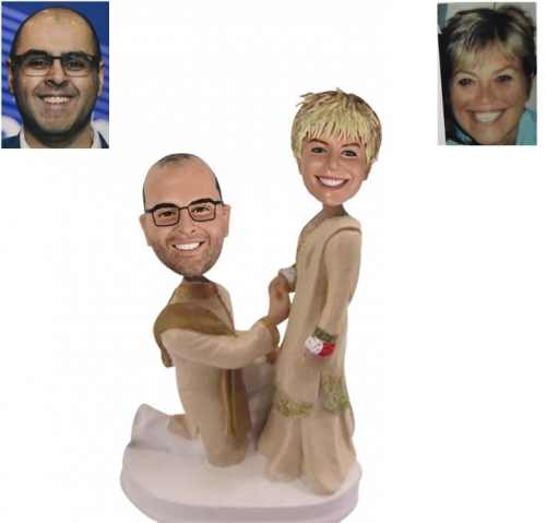 Custom Bobbleheads for Arabic Arab Proposal/Wedding