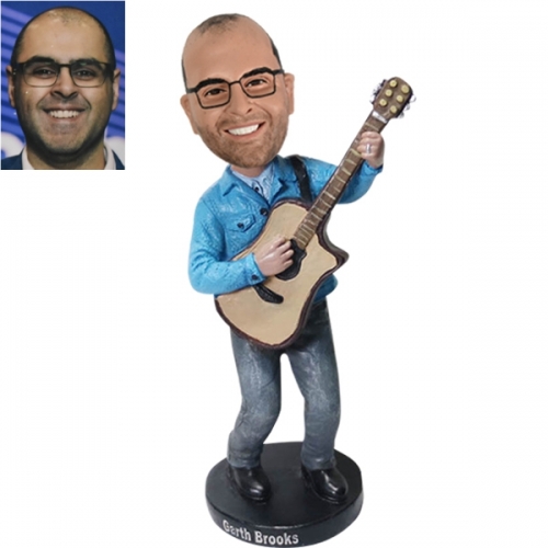 Custom Bobbleheads playing guitar