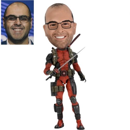Deadpool Bobblehead action figure with real face