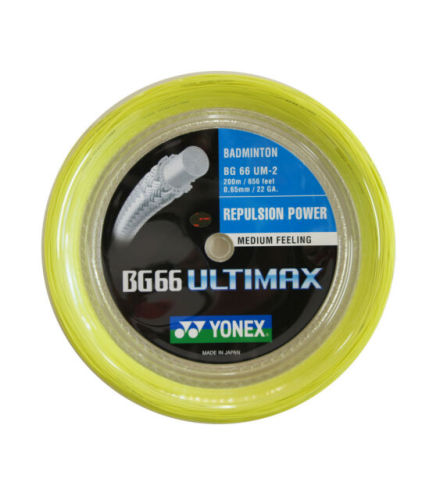 YONEX STRING BG66Ultimax Yellow (200m Coil)