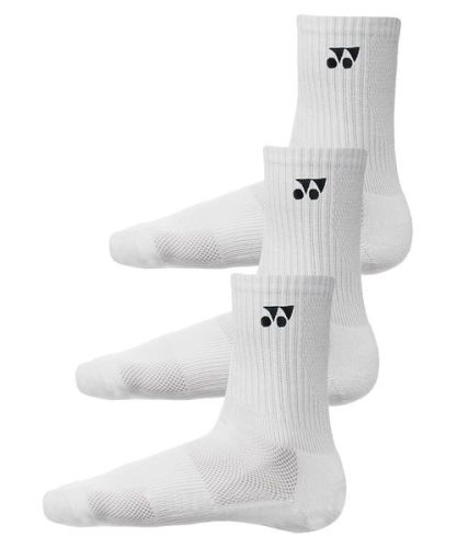 Yonex Crew Socks 8422 (Pack of 3)-White-M (25CM-28CM)