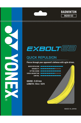 YONEX STRING EXBOLT63 Yellow color Single Package 10M