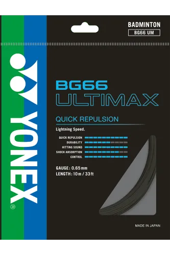YONEX STRING BG66Ultimax Black Single Package 10M