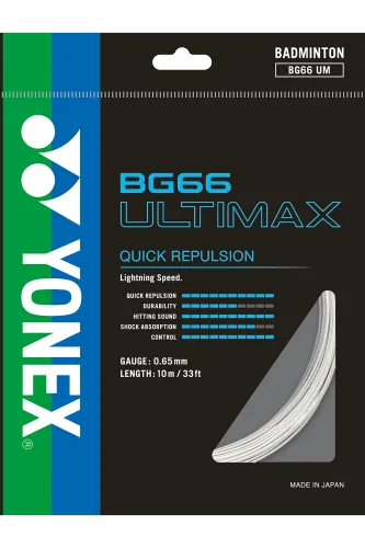 YONEX STRING BG66Ultimax White Single Package 10M