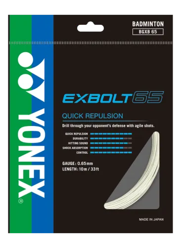 YONEX STRING EXBOLT65 White color Single Package 10M