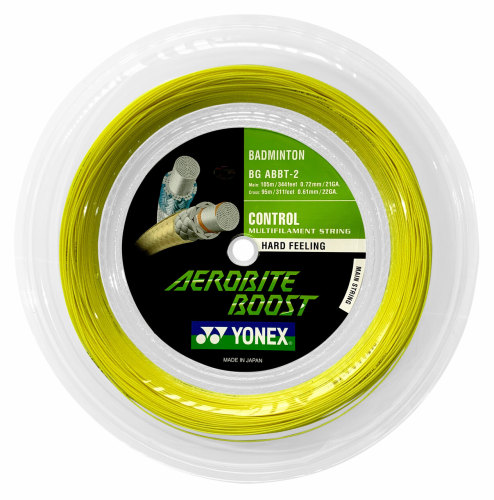YONEX STRING AeroBite Boost Dark Grey/Yellow B/String (200m Coil)