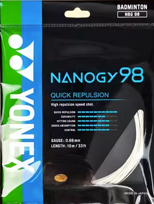 YONEX STRING Nanogy 98 Silver Grey Single Package 10M