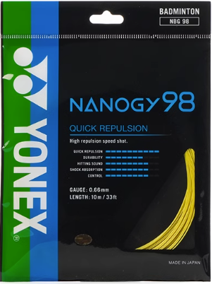 YONEX STRING Nanogy 98 Yellow Single Package 10M