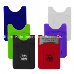 Silicone Mobile Phone Id Credit Card Holder 3M Adhesive Back
