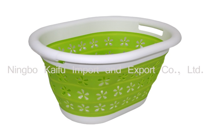 Oval Shape Collapsible Utility Strainer Laundry Basket