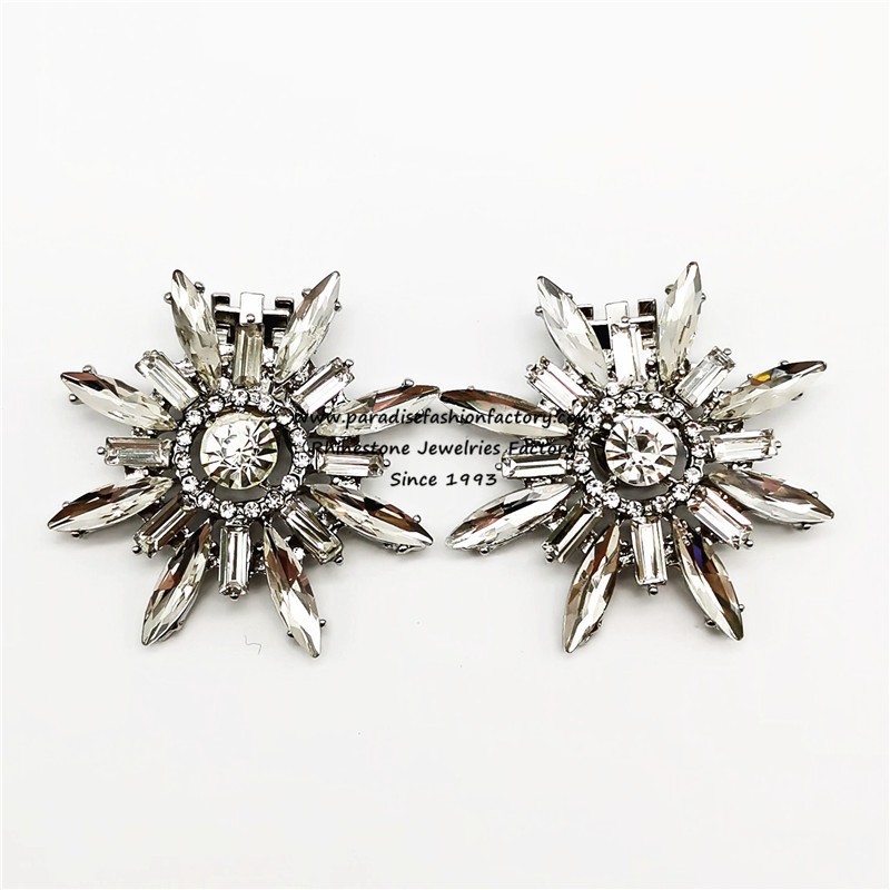 1 Pair Flower Rhinestone Crystal Bridal Shoe Clips-sc0029