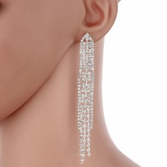 Silver Plated Rhinestone Wedding Dangling Earrings Wholesale