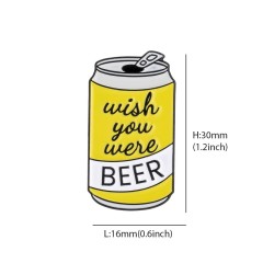 Beer Can Pins Yellow Enamel Pins Brooch Wholesale