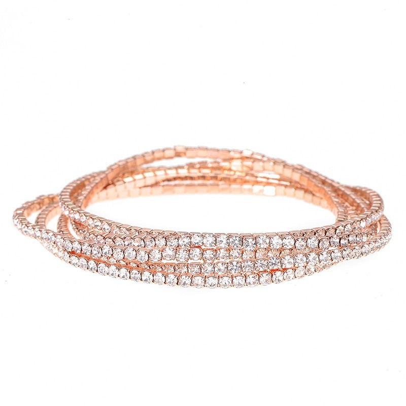 2mm Rhinestone Stretch Bracelet 6pcs/Set 6 colors Wholesale