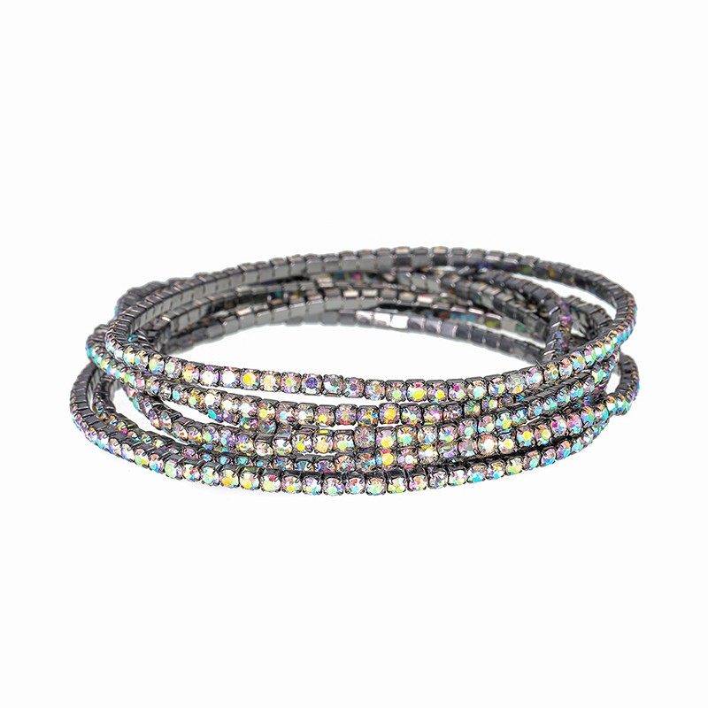 2mm Rhinestone Stretch Bracelet 6pcs/Set 6 colors Wholesale